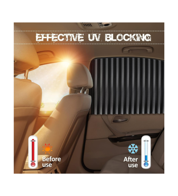 Universal Fit Magnetic Car Side Window Sunshade Curtains (4PCS) – Removable Privacy & Heat Protection, Pleated Black Magnetic Car Window Shades for Baby & UV Protection, Foldable & Easy to Use