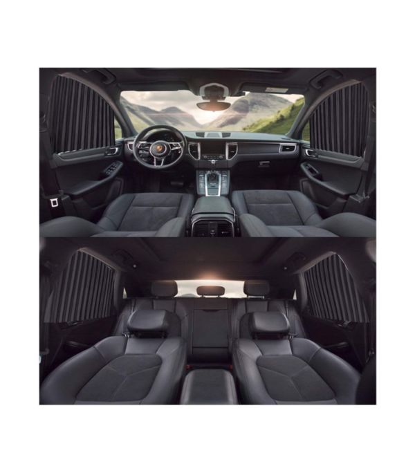 Universal Fit Magnetic Car Side Window Sunshade Curtains (4PCS) – Removable Privacy & Heat Protection, Pleated Black Magnetic Car Window Shades for Baby & UV Protection, Foldable & Easy to Use